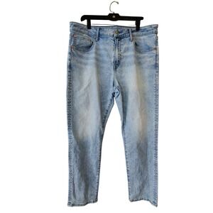 American Eagle Airflex+ Light Wash Blue Denim Jeans Mens 36x30 Straight Leg